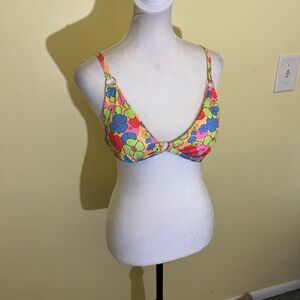 Floral Multicolor Women's Bikini Top Size Small